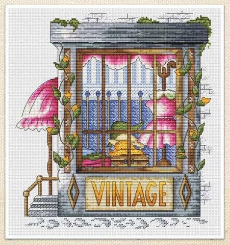 Vintage Shop cross stitch chart by Artmishka Cross Stitch